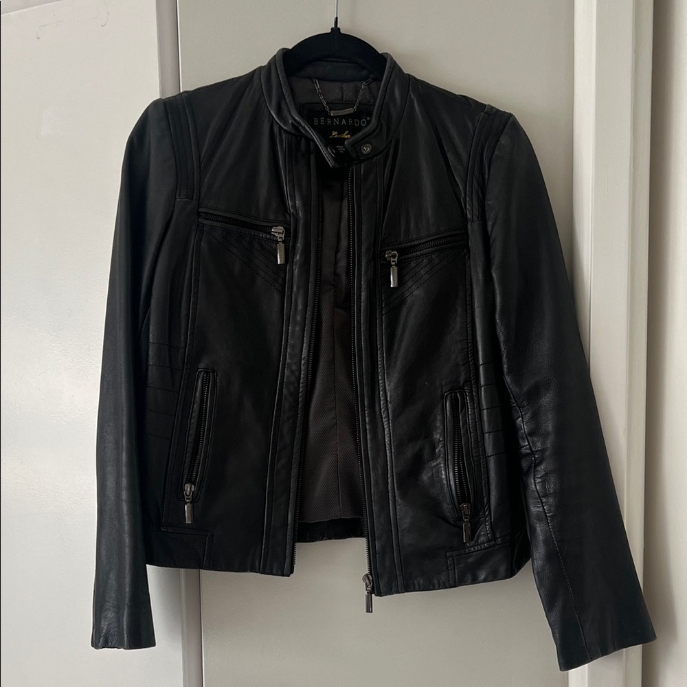 Bernardo Women's Sleek Black Leather Jacket